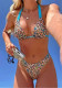 Women Color‑Block Bikini Lace‑Up Backless Sexy Swimsuit