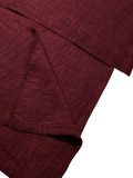 Women Casual Round Neck Top and Slit Skirt Two‑Piece Set