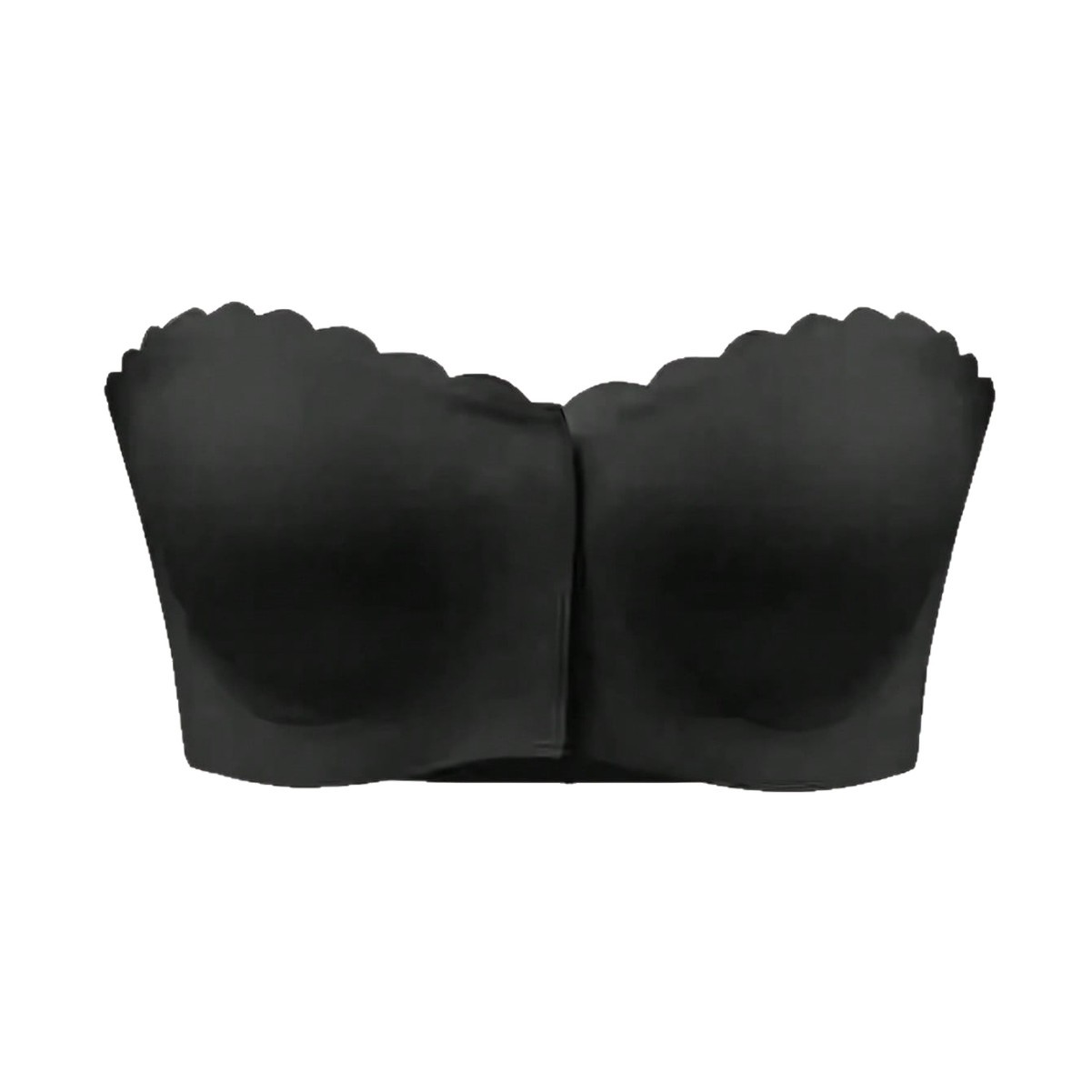 Black Front-Closure Non-Slip Strapless Wireless Bra