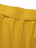 Women Fall Winter Casual V‑Neck Long Sleeve Color‑Block Top and Pants Two‑Piece Set