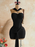 Women Metallic‑Accent Sexy Dress
