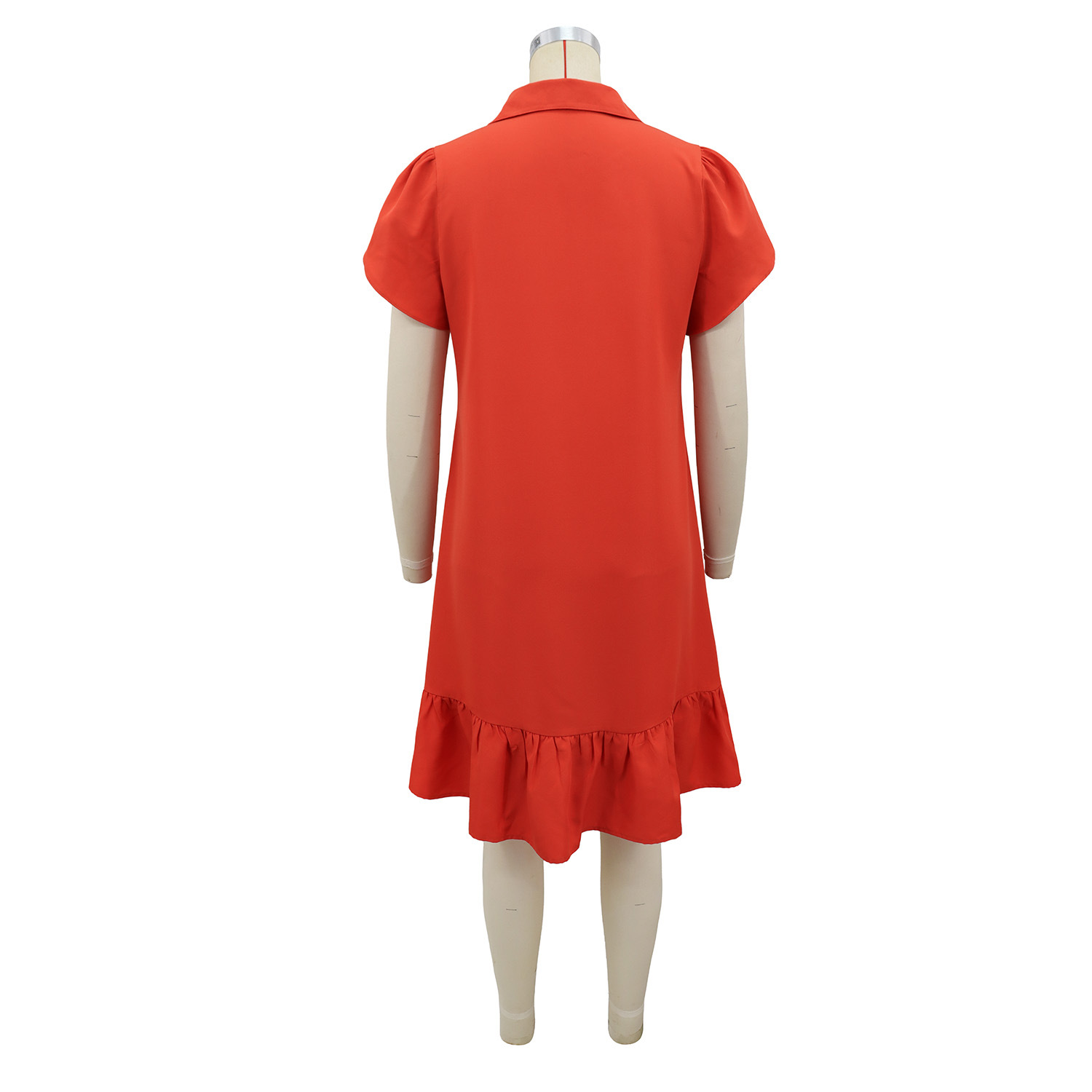 Button Turndown Collar Dress for Holidays
