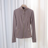 Spring Summer Women’s Gold Zip Thin Fitness Yoga Running Jacket