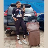 African Women’s Fashionable Beaded Casual Sportswear Two Piece Set