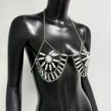 Women’s Sexy Acrylic Sequin Patchwork Strappy Party Top