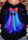 Halloween Women’s Summer Loose Short Sleeve Bow Ghost Print Top