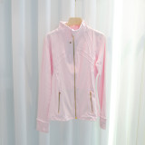 Spring Summer Women’s Gold Zip Thin Fitness Yoga Running Jacket