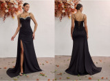 Women’s Luxury Beaded Rhinestone Embellished Elegant Lace Up Formal Evening Dress