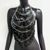 Women’s Sexy Multi Layer Leather Hollow Out Camisole Party Top