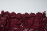 Spring Women’s Fashionable Off Shoulder Lace Slim Fit Top