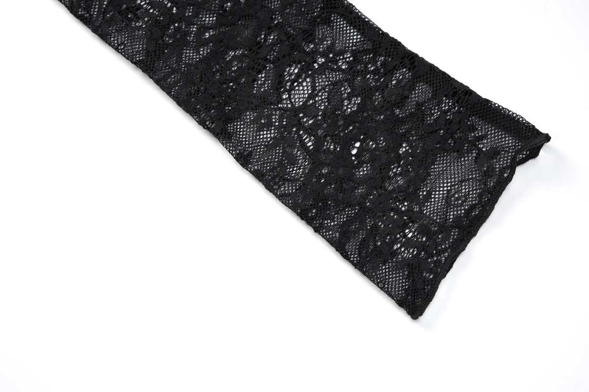 Lace Hollow-Out Split Bodycon Mini Dress for Clubwear
