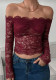 Spring Women’s Fashionable Off Shoulder Lace Slim Fit Top