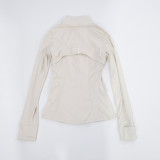 Spring Summer Women’s Gold Zip Thin Fitness Yoga Running Jacket