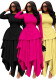 Women’s Chic Round Neck Slim Waist Long Sleeve Ruffle Hem Irregular Flare Dress