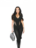Autumn Women’s High Stretch Halter Neck Sleeveless Slim Fit Seamless Knitted Yoga Jumpsuit