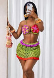Women Sexy Knit Bikini Ruffle‑Edge Swimsuit Two‑Piece Set