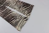 Women Autumn Sexy Animal‑Print Long‑Sleeve Top & Skirt Two‑Piece Set