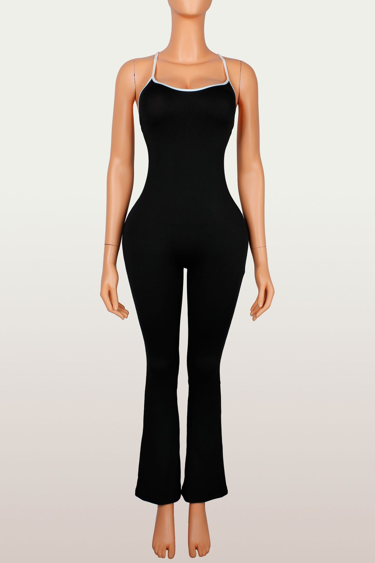 Backless Lace-Up Stretchy Jumpsuit for Fitness & Yoga