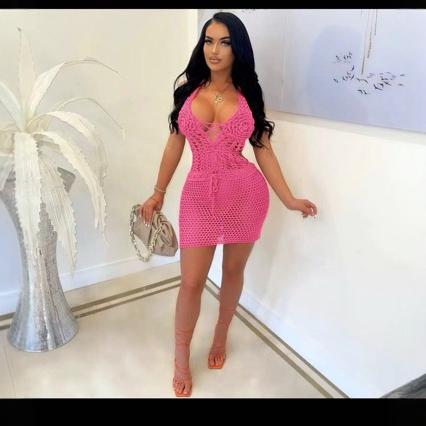 Crochet Knitted Bikini Bodycon Beach Dress for Beachwear