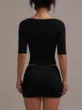 Women Summer Sexy Casual Basic T‑Shirt Top
