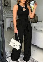 Women Slash‑Shoulder Pleated Beaded Long‑Sleeve Wide‑Leg Jumpsuit Women Slash‑Shoulder Pleated Beaded Long‑Sleeve Wide‑Leg Jumpsuit