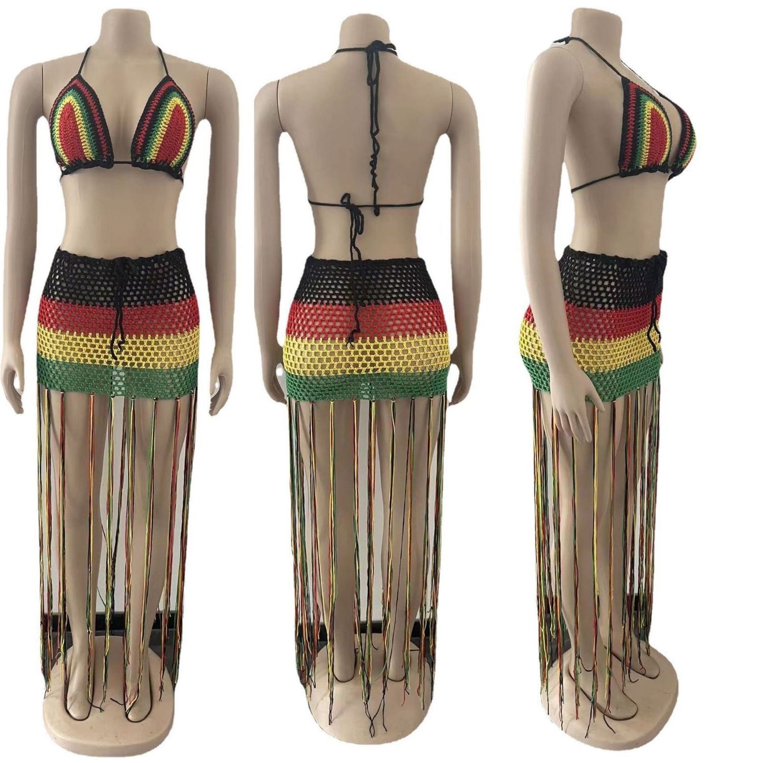 Tassel Hollow-Out Swimsuit Beach Dress for Summer