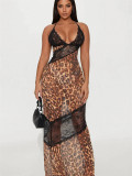 Women Summer Sexy Strap Lace See‑Through Strapless Bodycon Dress