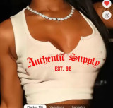 Fashionable Letter Print Small Women's Crop Vest