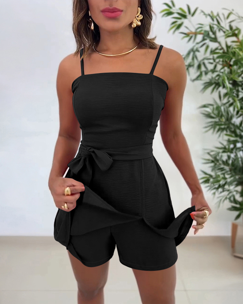 Sleeveless Strap Romper for Summer Casual