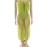 Women Sexy Crochet Tassel Beach Dress
