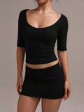 Women Summer Sexy Casual Basic T‑Shirt Top
