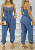Women Chain Shoulder Straps Jumpsuit