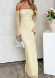 Women’s Sexy Off Shoulder Long Sleeve Slim Fit Long Dress
