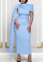 Summer Women’s Solid Color Slash Shoulder Elegant Sexy Formal Party Evening Dress Summer Women’s Solid Color Slash Shoulder Elegant Sexy Formal Party Evening Dress