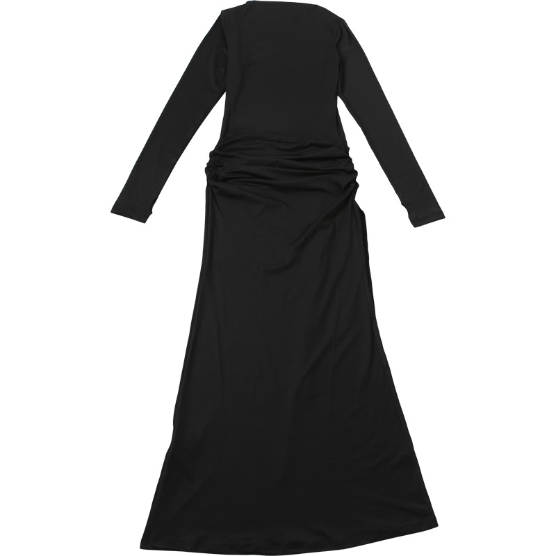 Solid Slim Fit Pleated Dress for Summer Parties