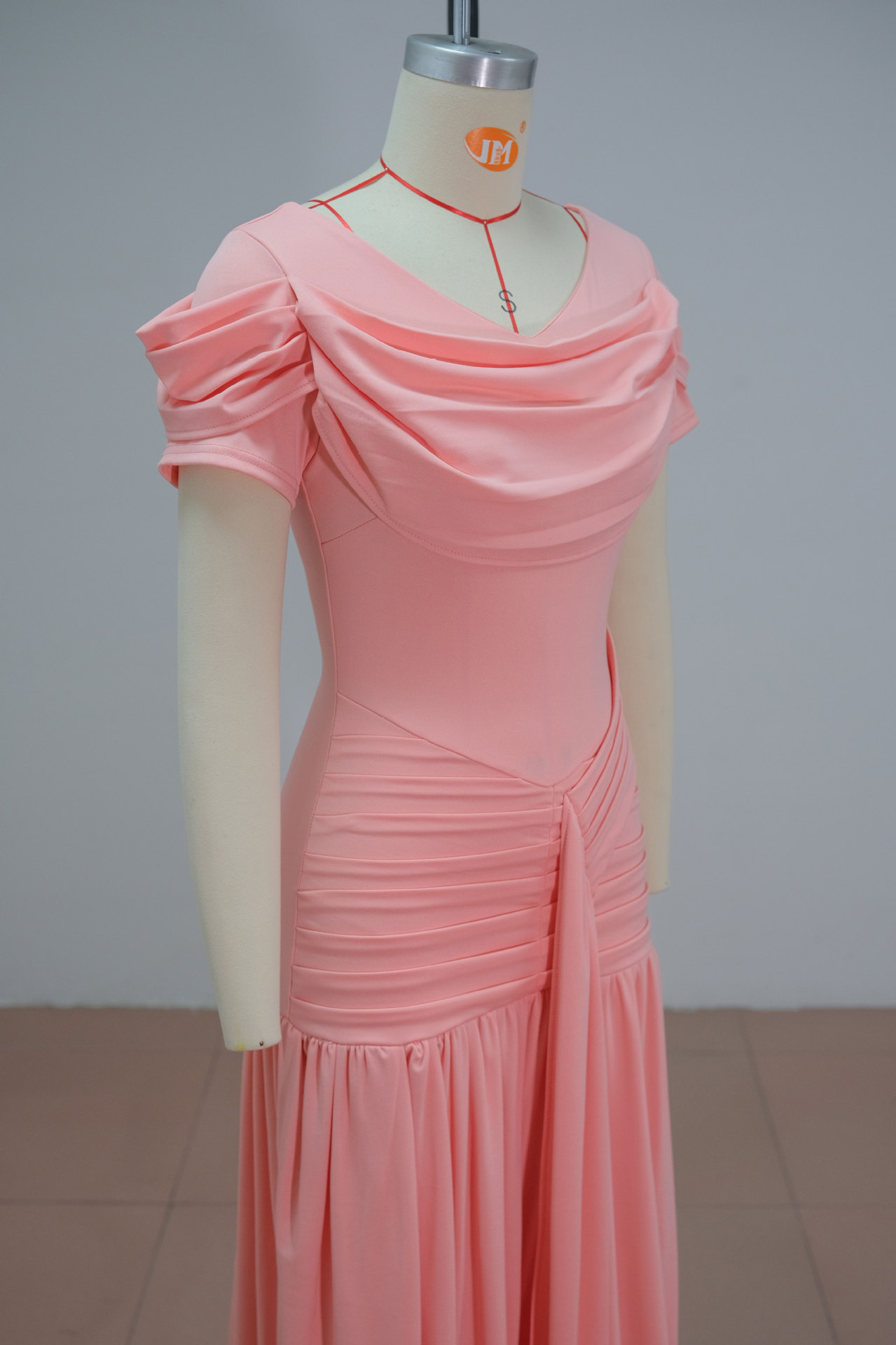 Solid Ruched Flare Maxi Dress for Autumn