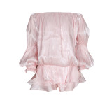 Women’s Off Shoulder Cascading Ruffle Slim Fit Sexy Mini Dress