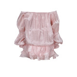 Women’s Off Shoulder Cascading Ruffle Slim Fit Sexy Mini Dress