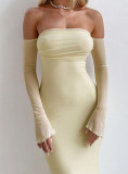 Women’s Sexy Off Shoulder Long Sleeve Slim Fit Long Dress