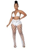 Women’s See Through Hollow Out Beach Crochet Fishnet Pants Set