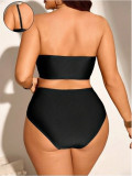 Plus Size Women’s Sexy Multicolor Patchwork Two Piece Swimsuit