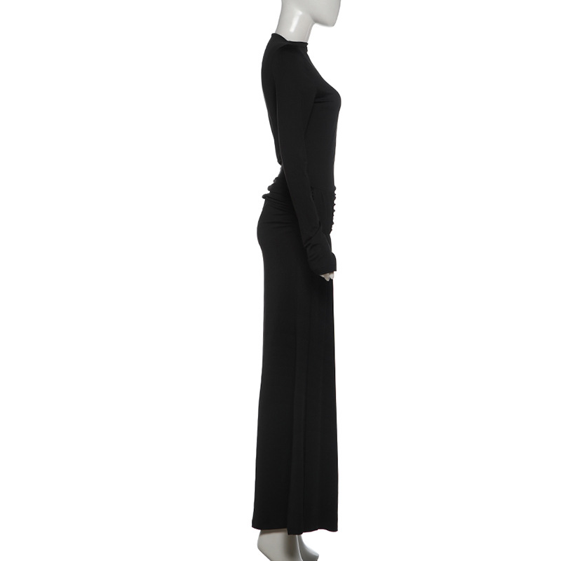 Solid Slim Fit Pleated Dress for Summer Parties