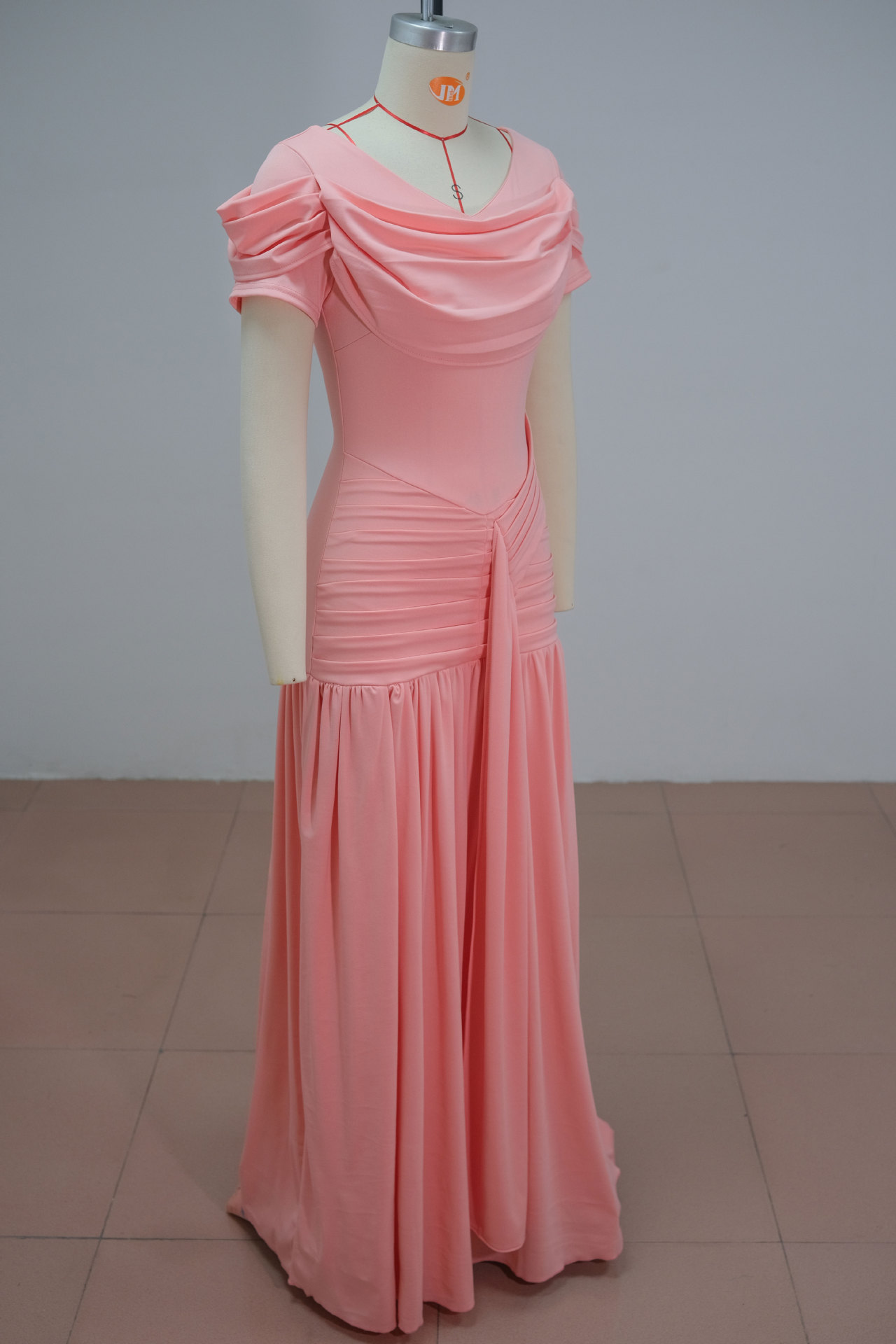 Solid Ruched Flare Maxi Dress for Autumn