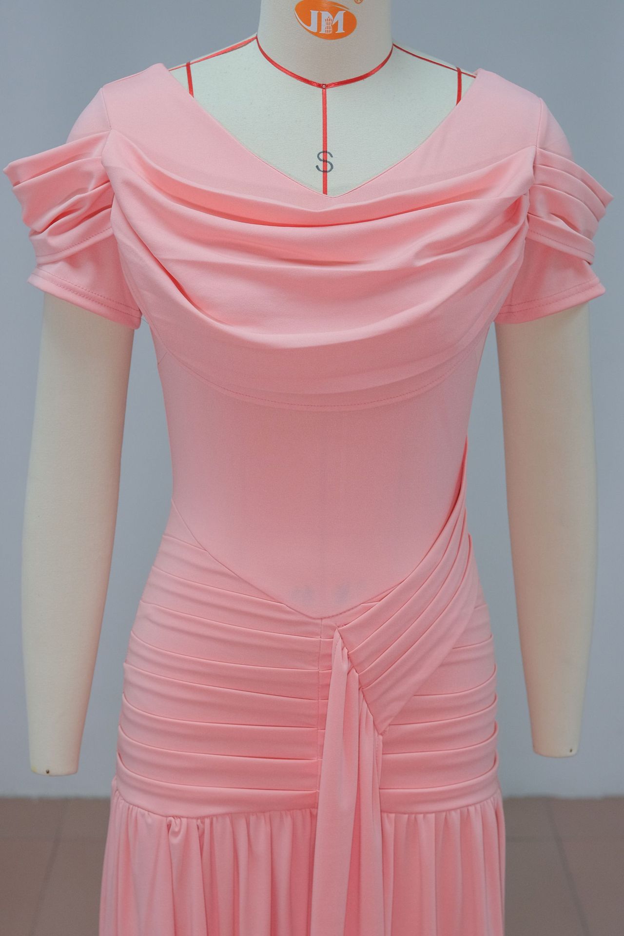 Solid Ruched Flare Maxi Dress for Autumn