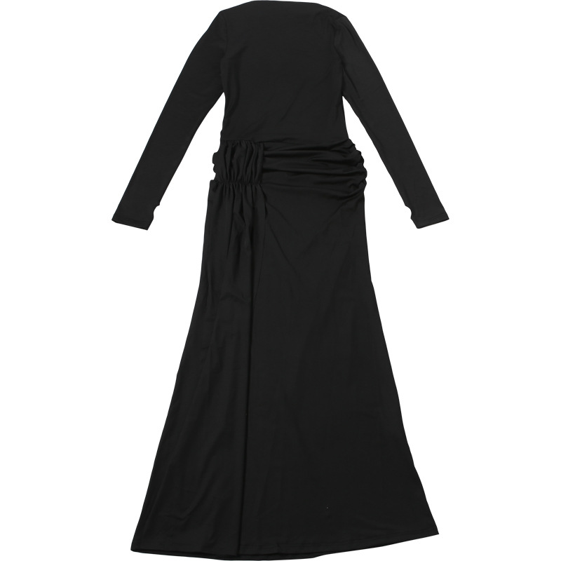 Solid Slim Fit Pleated Dress for Summer Parties