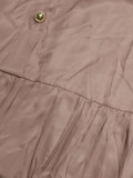 Women’s Holiday Summer Solid Color Turndown Collar Ruffle Hem Sleeveless Maxi Dress