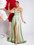 Women Satin Slip Evening Dress
