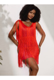 Women Tassel Sequin Multi‑Layer Tassel Mesh Dress