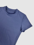 Women Round‑Neck Short‑Sleeve Yoga Two‑Piece Set