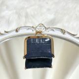 Women Croc‑Embossed Rhinestone‑Decorated Jewelry Pouch Necklace Earring Storage Coin Purse